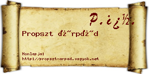 Propszt Árpád névjegykártya
