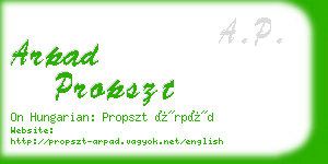 arpad propszt business card